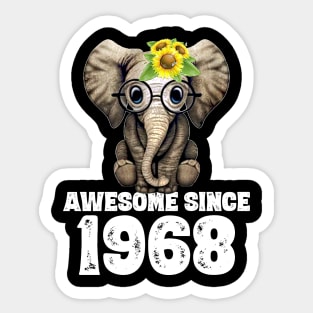 Awesome since 1968 52 Years Old Bday Gift 52th Birthday Sticker